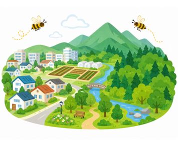 住宅地・庭木・公園周辺・山林に近い地域など都道府県ページで確認できる広域エリアの特徴を表すイラスト